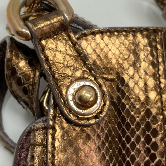 Dolce & Gabbana Handbag MISS POCKET Bronze Metallic Snakeskin Large Purse - Picture 7 of 15